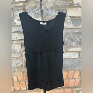 Vintage beaded Black tank